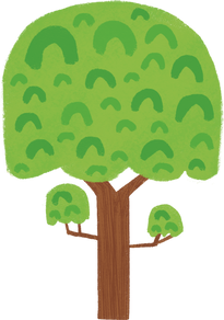 Diverse Handdrawn Painted & Crayon Tall Tree